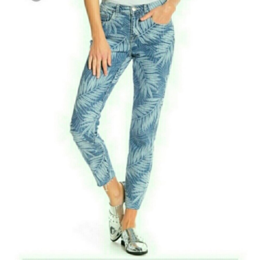 Current/Elliot The Stiletto Wily Leaf Print Jeans